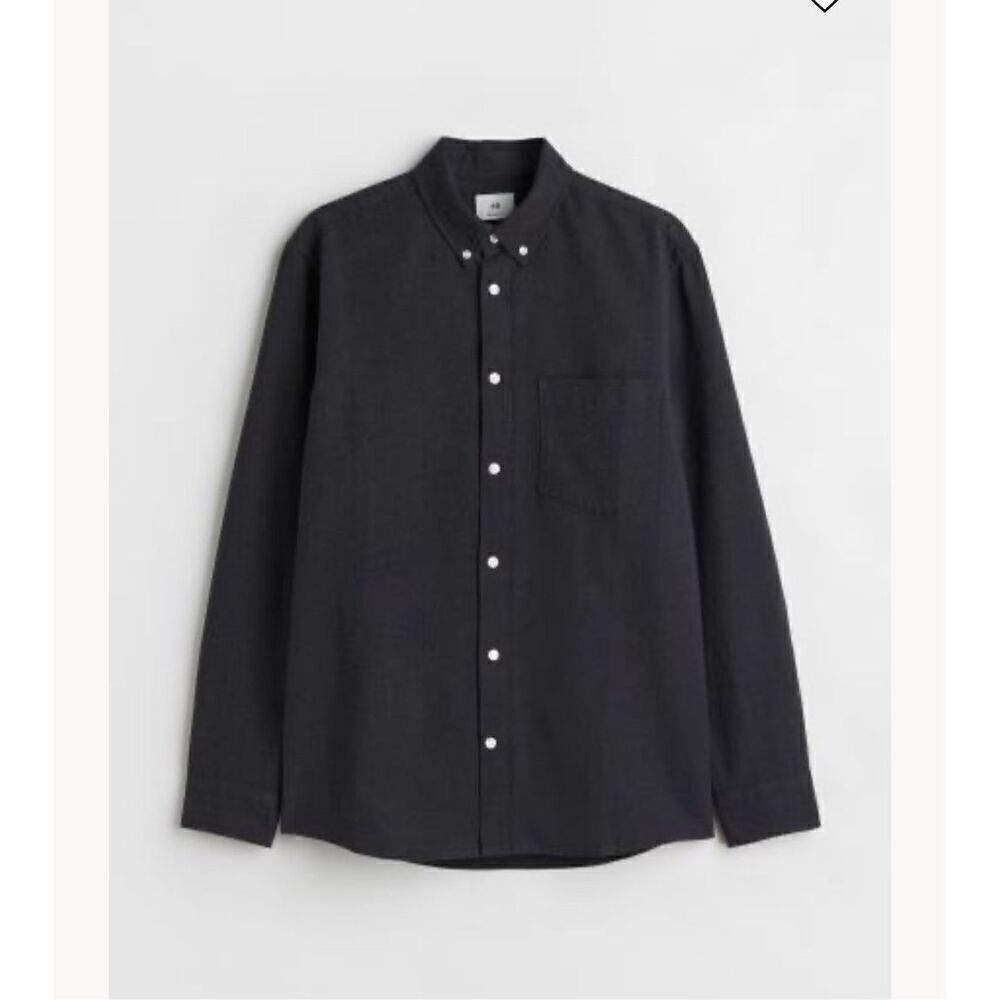 H&M NWT Regular Fit Oxford Charcoal Gray Shirt‎ - Men’s M